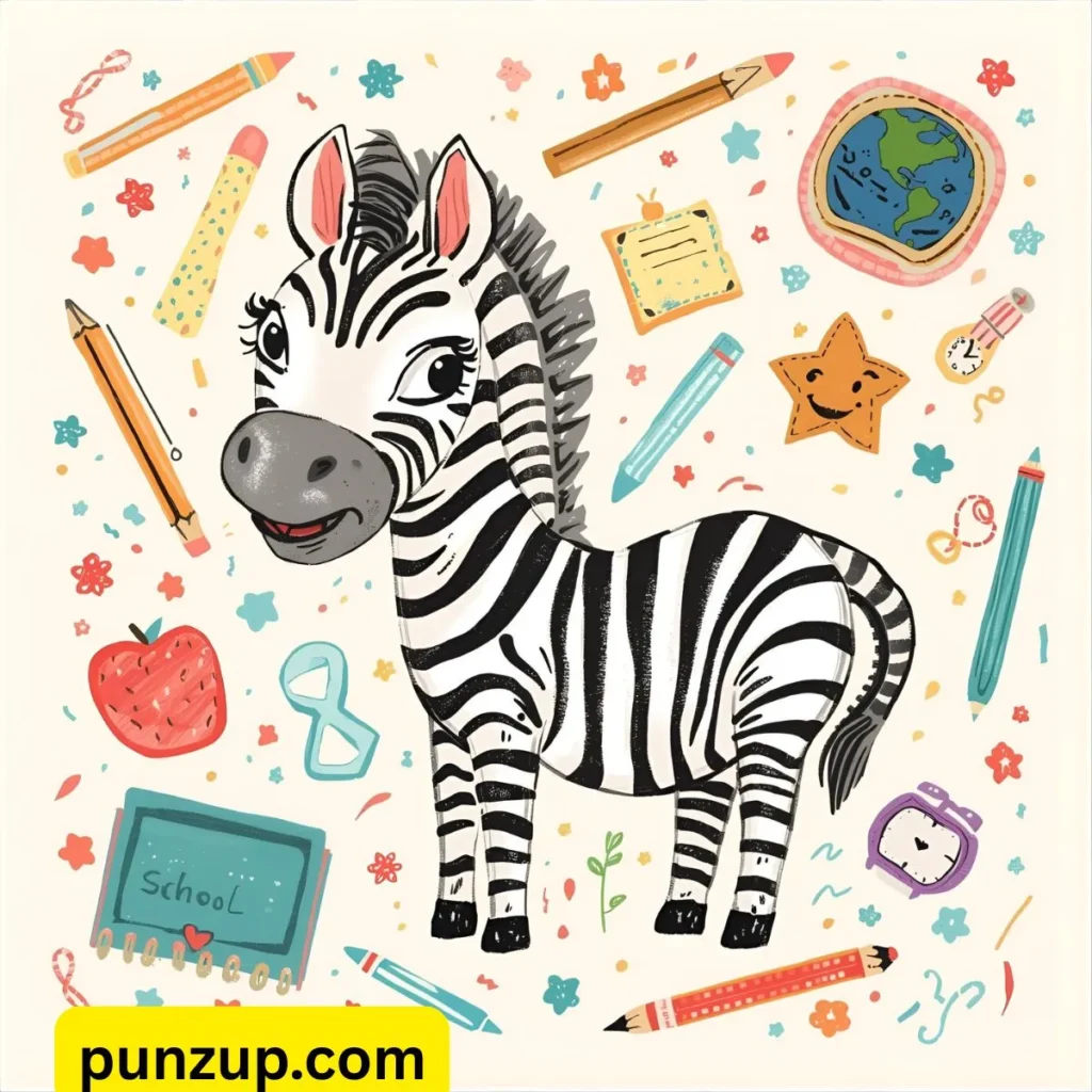 Zebra puns for kids & school notes